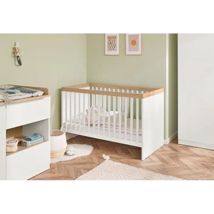 Pinolino 'Linje' Kinderbett, MDF weiß / braun, 144 x 75 x 88 cm – Bild 3