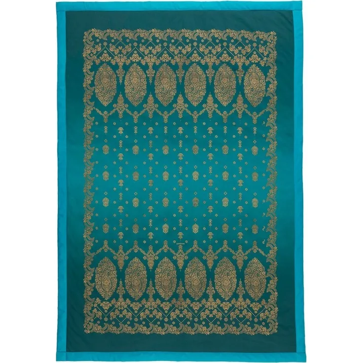 Plaid Bassetti Plaid GOLD DECOR, V1 Smaragdgrün 135 x 190, Bassetti
