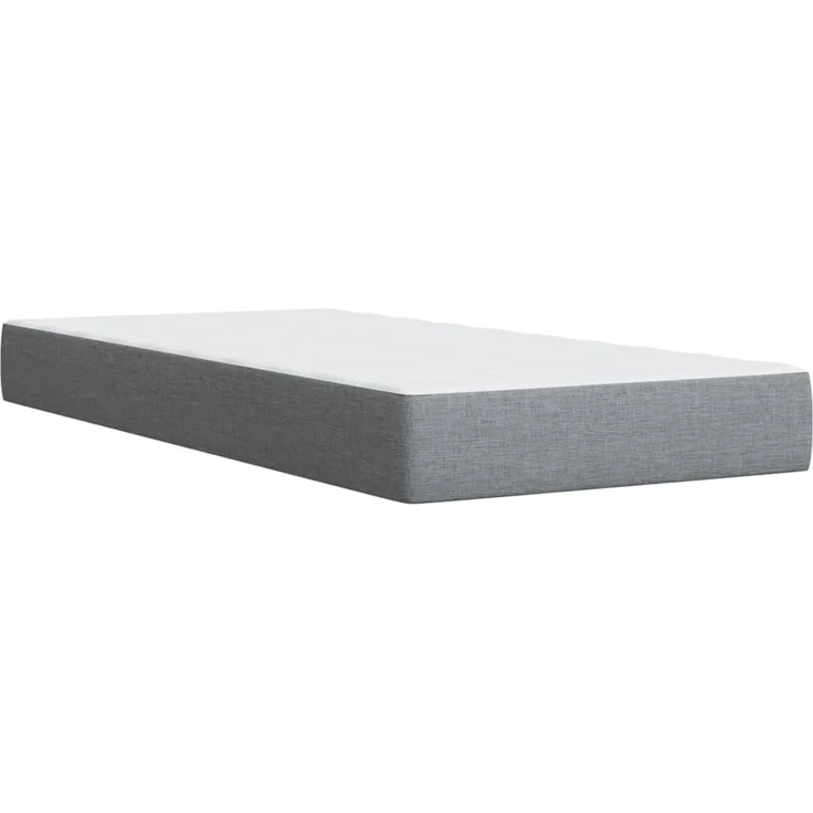 vidaXL Boxspringbett mit Matratze Hellgrau 80x200 cm Stoff 3289590 – Bild 10
