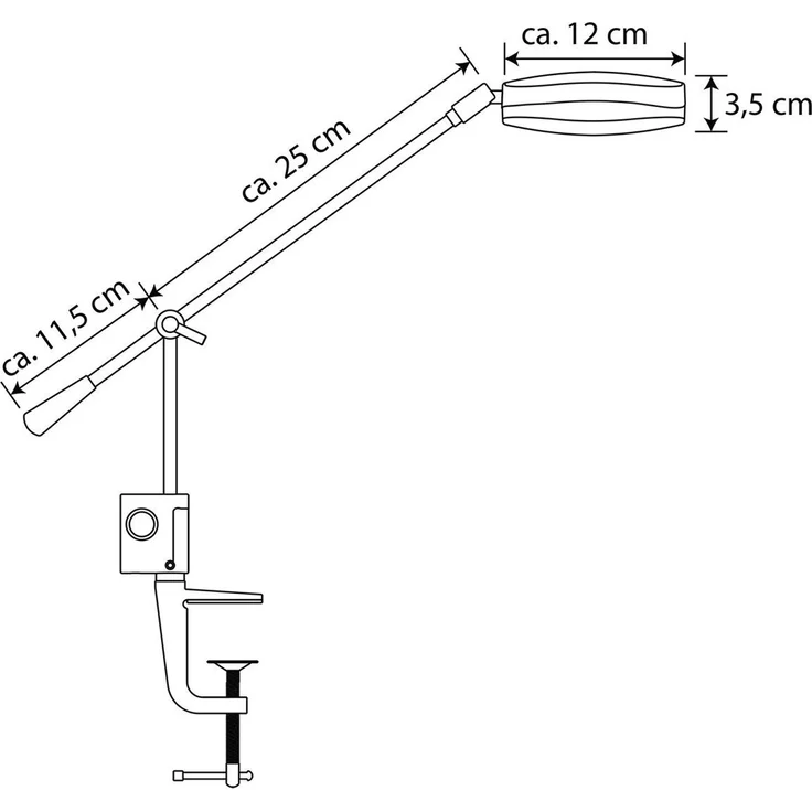 MeLiTec LED Schreibtischlampe T126, warmweiß, LED, Schreibtischleuchte, Leseleuchte, Büroleuchte, Nachttisch, chrom, Klemmfuß – Bild 3