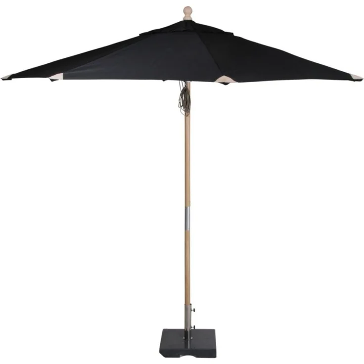 Sonnenschirm Reggio aus Buchenholz und Polyester, modern skandinavisch, schwarz, Ø 300 cm – Bild 2