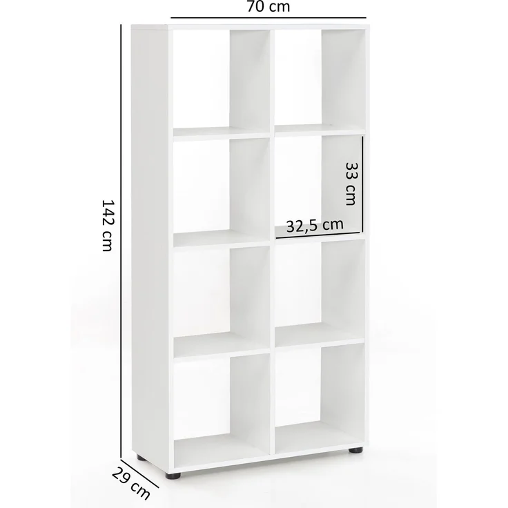 Wohnling Sara' Bücherregal, Standregal, Raumteiler Regal, offene Aufbewahrung, Größe L – Bild 14