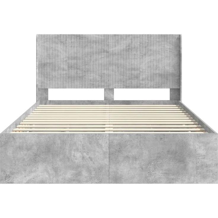 vidaXL Bettgestell mit Stauraum und Kopfteil Betongrau 150 x 200 cm 3413938 – Bild 6
