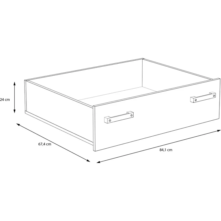 FORTE Clif Rollschublade für Bett, Holzwerkstoff, Braun, 84,1 x 24 x 67,4 cm – Bild 4