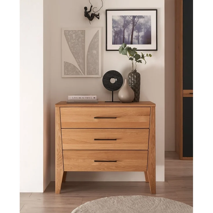 Kommode 90x80cm 'Ancona' Wildeiche teilmassiv geölt – Bild 3