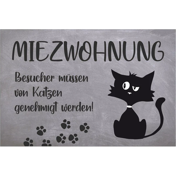 matches21 HOME & HOBBY Fußmatte Türmatte Katze Miezwohnung in 40x60 cm als Fussabtreter, rechteckig, Höhe: 5 mm, Rutschfester Türvorleger für innen als waschbare Schmutzfangmatte – Bild 4