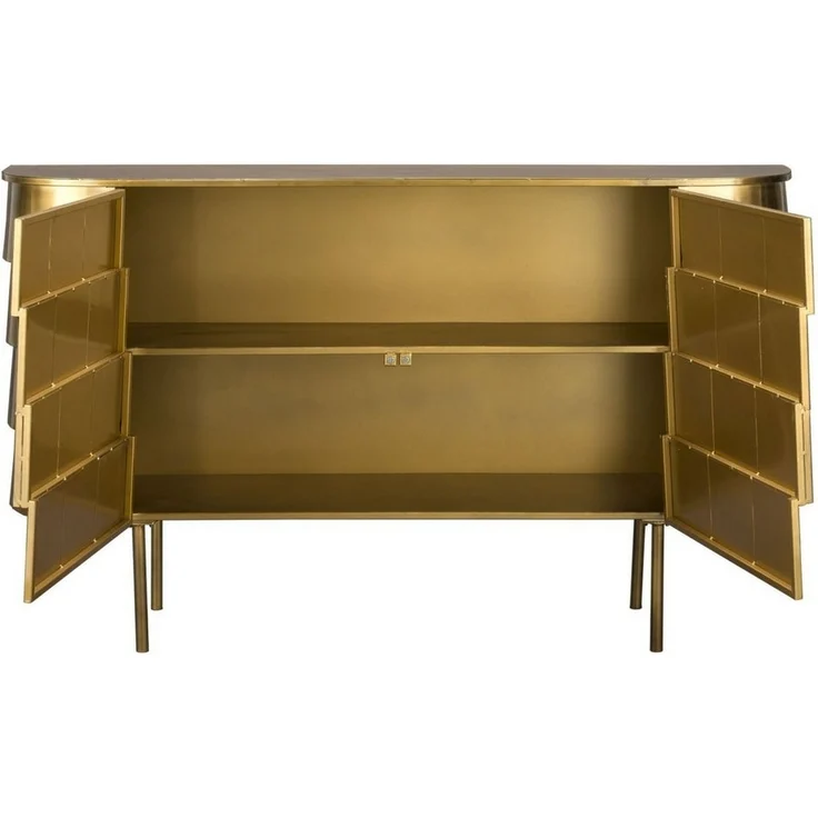Dutchbone Sideboard Retro Hanna Metall Gold Art Déco - Altgold – Bild 2