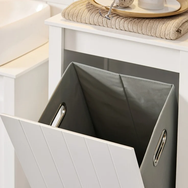 SoBuy BZR102-W Badezimmer-Hochschrank, MDF, Lackiert, Weiß, 45 x 171 x 35 cm – Bild 10