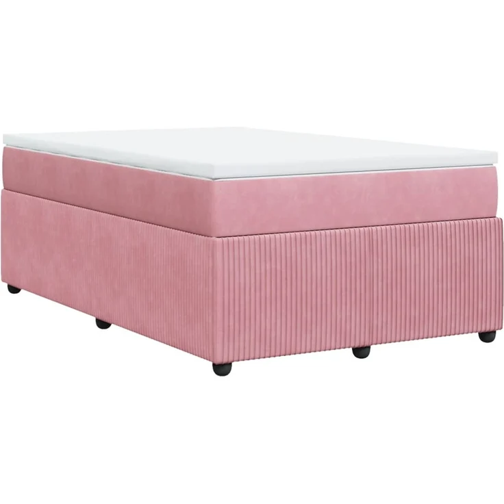 vidaXL Boxspringbett mit Matratze Rosa 120x200 cm Samt 3285637 – Bild 9