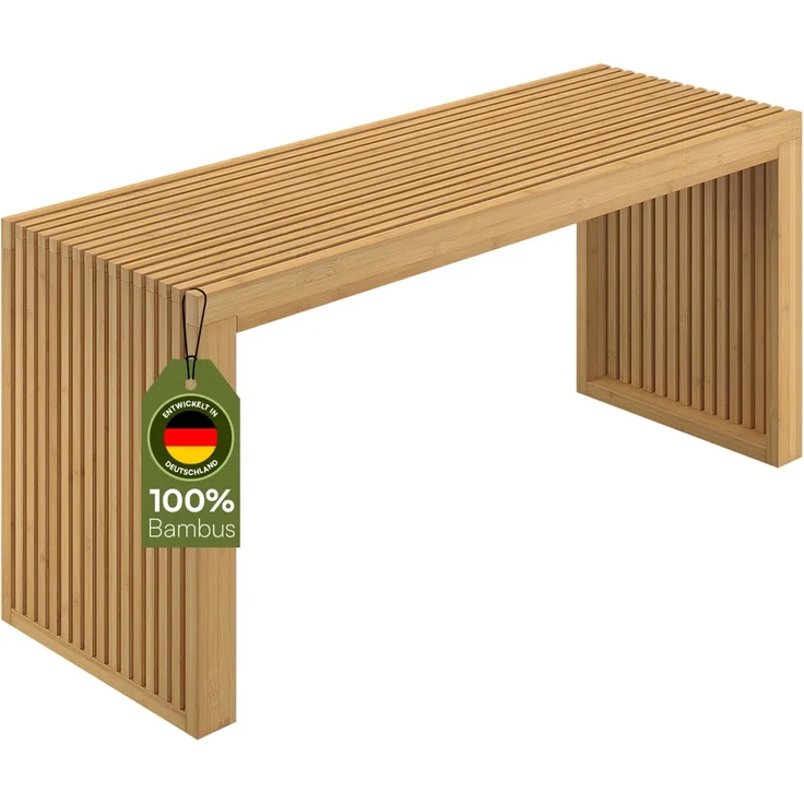 Bellamio 'Sava' Sitzbank, Bambus, natur, Holzbank ohne Lehne, 45x33x100 cm, bis 250 kg belastbar – Bild 1