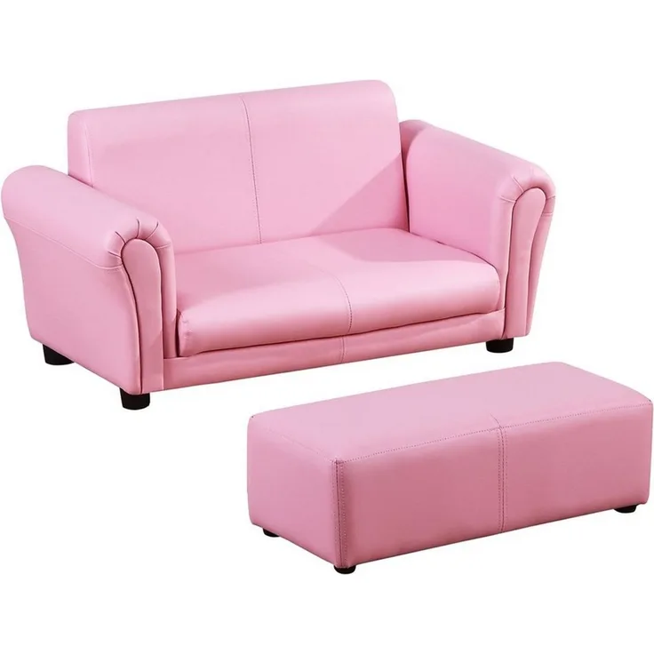 HOMCOM Sofa Kindersofa mit Hocker