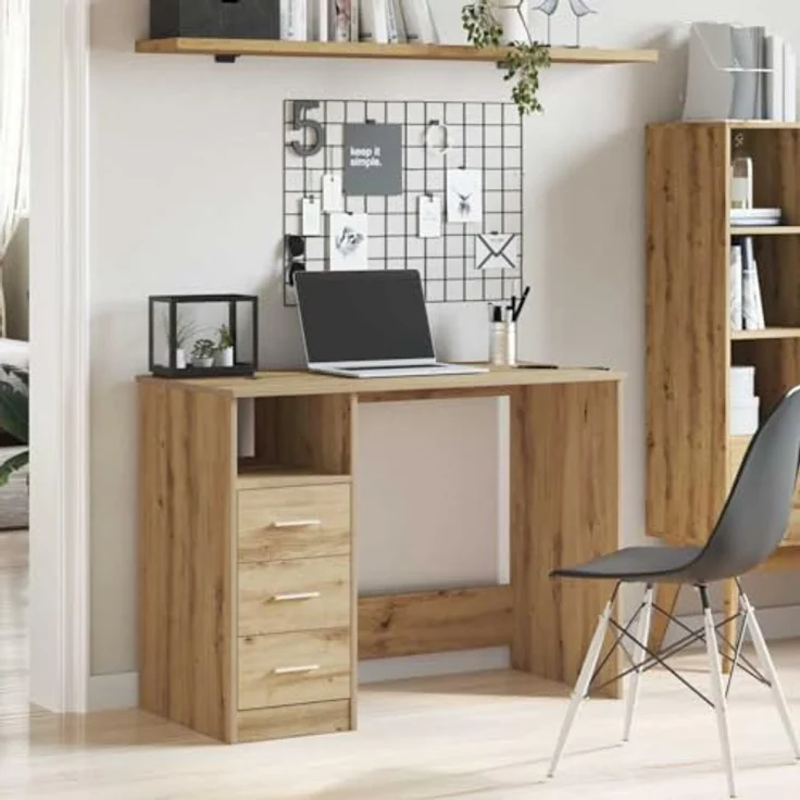 vidaXL Schreibtisch Artisan-Eiche 102x50x76 cm Holzwerkstoff 855853 – Bild 3