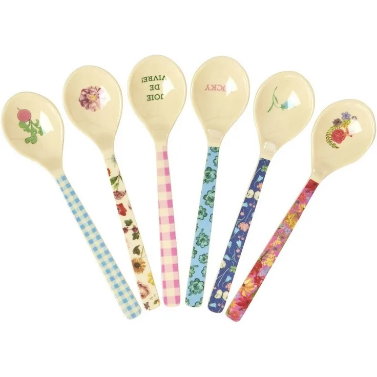 rice Kaffeelöffel Rice Kaffee Melaminlöffel Löffel La Joie de Vivre Print 6er Set