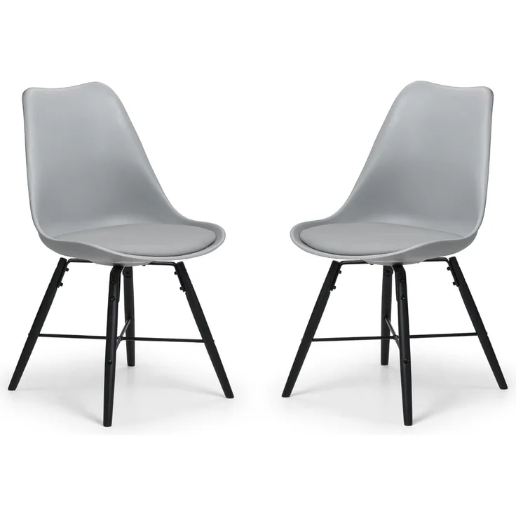 Julian Bowen Kari Esszimmerstühle, 2 Stück, Kunststoff Stoff, schwarz/grau, 2er-Set