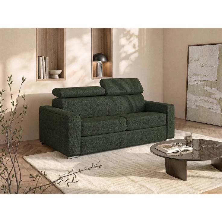 Vente-unique - VIZIR - Schlafsofa - Plastik - Kunststoff (PVC), Metall - Tannengrün - 194 x 223 x 110 cm – Bild 2