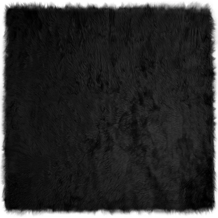vidaXL Kunstschaffell Teppich Tafalla Schwarz 240 x 240 cm Polyester 42021578 – Bild 1
