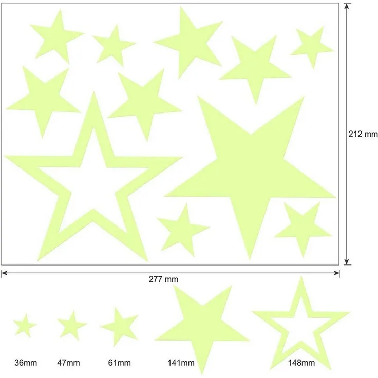 MOPUEA Wandsticker Glühende Wandaufkleber 437 Stück mit leuchtenden Sternen (Wandaufkleber Set leuchtende Sterne Mond Nacht Himmel, Set mit Mond Sternen und leuchtenden Punkten für Wanddeko), Leuchtet im Dunkeln selbstklebend einfach anzubringen