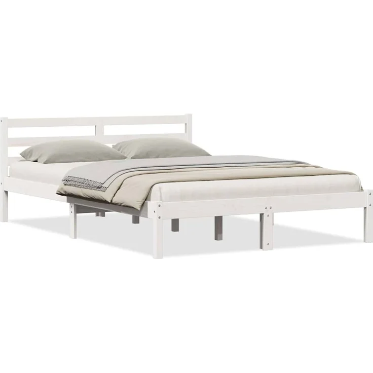 vidaXL Bettrahmen Weiß 225,5 x 165,5 x 69,5 cm Massivholz Kiefer 869783 – Bild 3