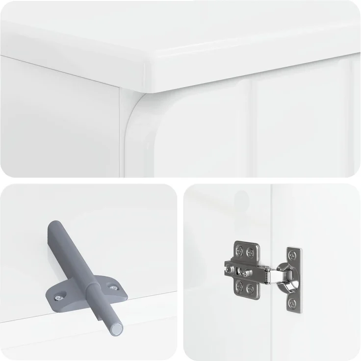 vidaXL 3-teiliges Badezimmer-Schranksystem ZWOLLE Hochglanz Weiß 3417436 – Bild 6