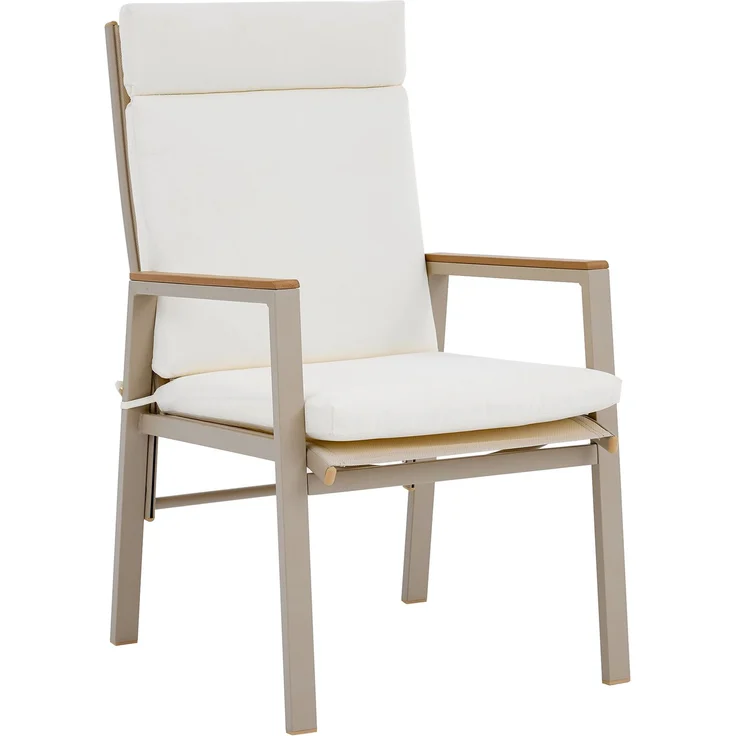 Garten-Essgruppe für 4 Personen mit Tisch und 4 Stühlen, verzinktem Eisen, Kunststoffholz-Tischplatte, Khaki + Beige – Bild 8