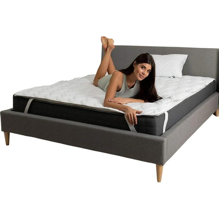 Matratzenschoner Topper 160x200 Premium Matratzenschutz SEI Design, Bettauflage ergonomisch gesteppt mit 4X Gimmu Befestigung – Bild 1