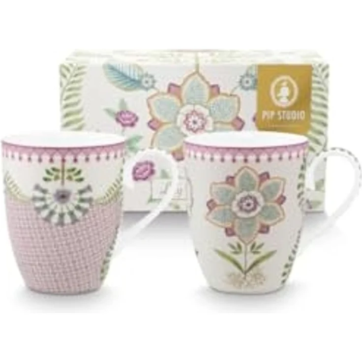 PiP Studio Tasse Henkelbecher-Set Lily & Lotus Lila (350ml) (2-teilig) – Bild 1