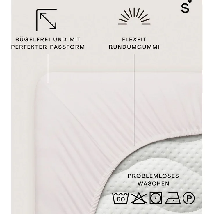 Schlafgut Mako Jersey Spannbetttuch Spannbettlaken 180x200 200x200 – Bild 3
