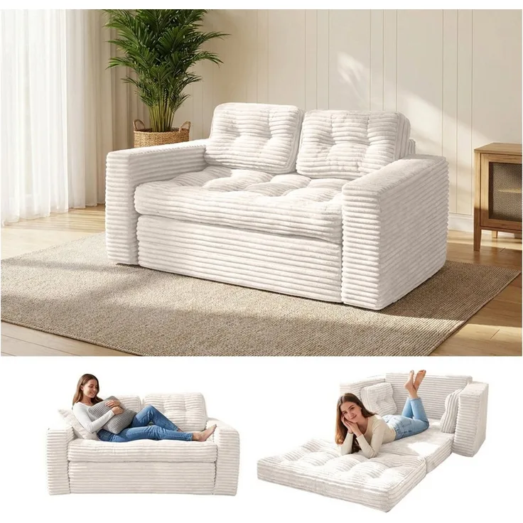 Youyijia Sofa Bodensofa Schlafsofa Bed mit Pillow Back Support Armrest Klappbar Sofa