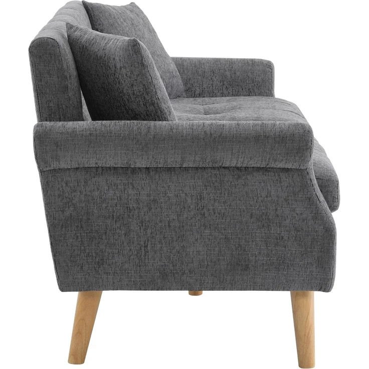 Merax Modernes Design, Polstermöbel, Chenille-Stoff, Doppelsofa, Polstersofa, Sofa mit dicken Kissen, geeignet für Wohnzimmer, Schlafzimmer, grau – Bild 8