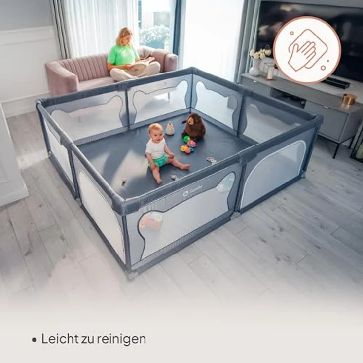 lionelo Laufgitter WILLOW XL und WILLOW (Set), sehr große Spielfläche, 2 abschließbare Seiteneingänge – Bild 8