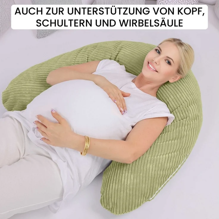 Amilian Stillkissen XXL 170 cm - Schwangerschaftskissen, Seitenschläferkissen, Pregnancy Pillow mit abnehmbarem Bezug, Schlafkissen für Seitenlage, Lagerungskissen für Schwangere & Stillzeit - Stillhilfe – Bild 3