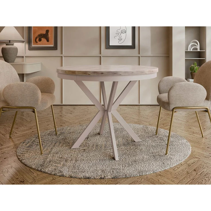 Esstisch Ewagio Cashmere 120 (Farbe: Cashmere / Cremona Cannolo) – Bild 2