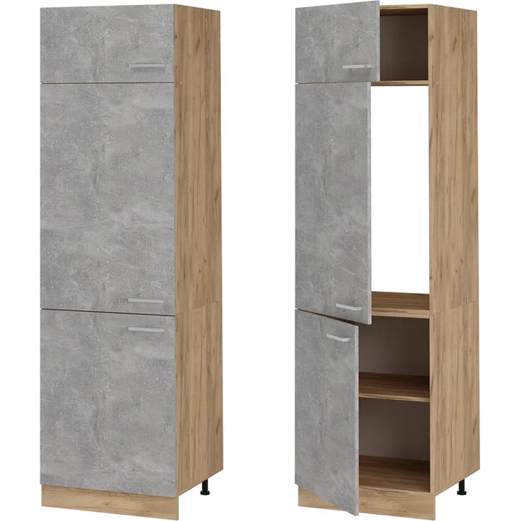 Kühlumbauschrank R-Line Beton 60 cm Vicco – Bild 5