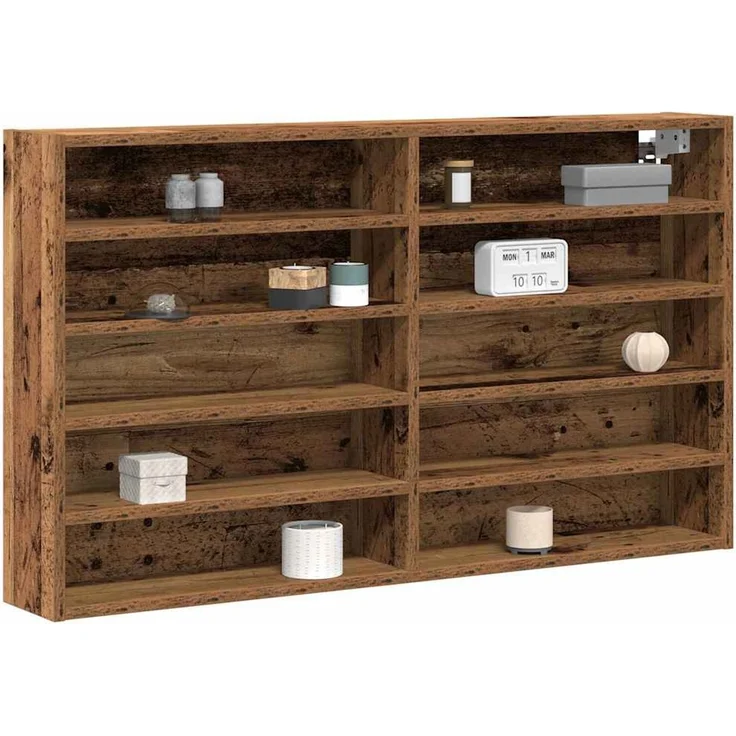 vidaXL Vitrine mit Regal Altholz 100 x 15 x 58 cm Holzwerkstoff 873904 – Bild 2