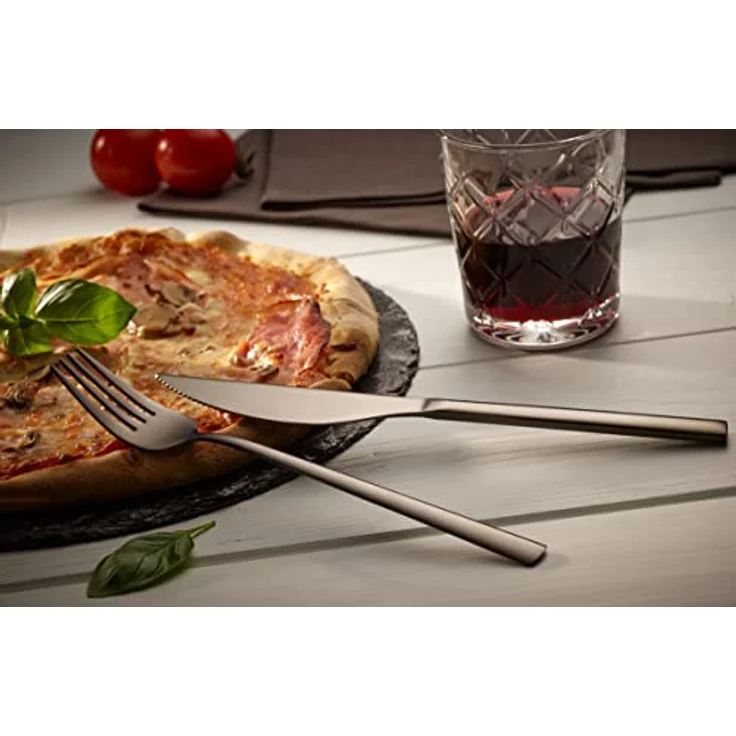 Echtwerk Pizzabesteck, Schwarz, 8-teiliges Set mit ergonomischem Griff, rostfrei und lebensmittelecht, 23 cm – Bild 6