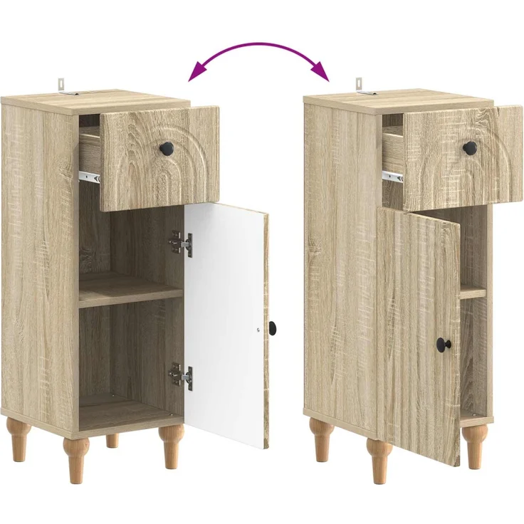 vidaXL 3-teiliges Badezimmer-Schranksystem ALKMAAR 3 stk. Sonoma-Eiche 3417992 – Bild 7