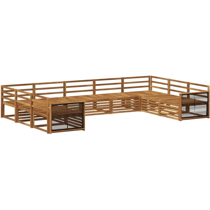 vidaXL Outdoor-Sofagarnitur 9 stk. 9-Sitzer Natur Massivholz Akazie 3383832 – Bild 2