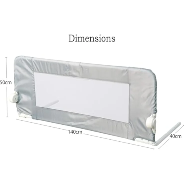 Safetots Extra Breites Bettgitter Grau, 140cm breit x 50cm hoch, Bettschutzgitter für Kleinkinder zur Sicherheit, sicheres Kindergitter für Betten – Bild 6