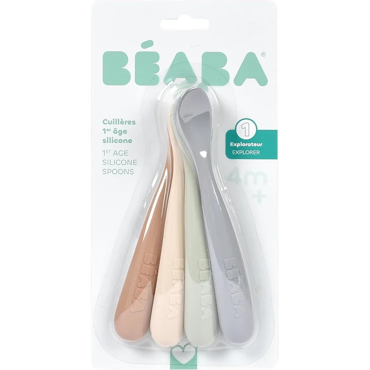 Béaba Set von 4 Silikonlöffel Altersstufe 1 – Natu – Bild 3