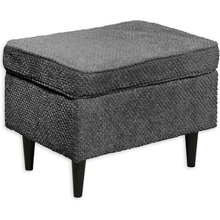 Stella Trading Oskar Fußhocker gepolstert, Anthrazit - Vintage Polsterhocker für Sessel, Couch und Sofa - 63 x 43 x 42 cm (B/H/T) – Bild 1
