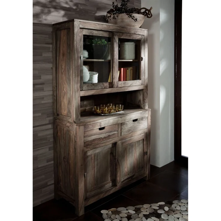 Buffet Sheesham 110x45x190 grau geölt NATURE GREY #64 – Bild 4