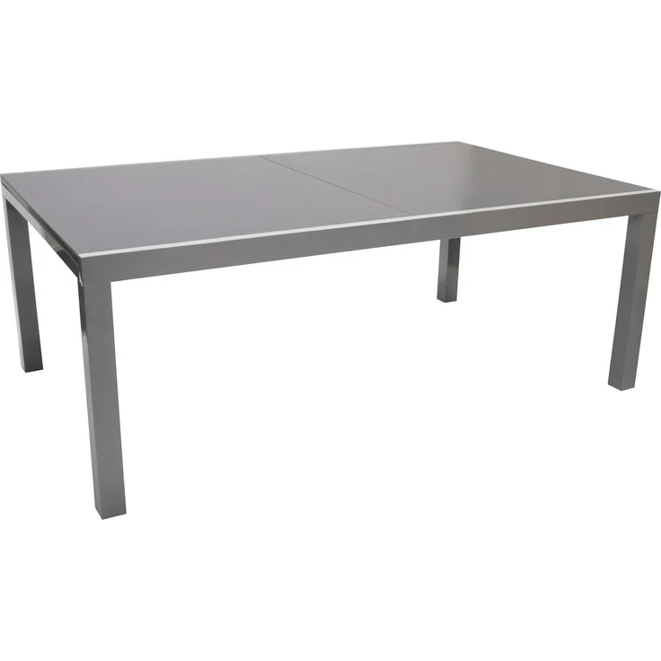 DEGAMO MARINA Garten-Ausziehtisch, Alu + Glas, silbergrau/grau, 200/300x110cm – Bild 2