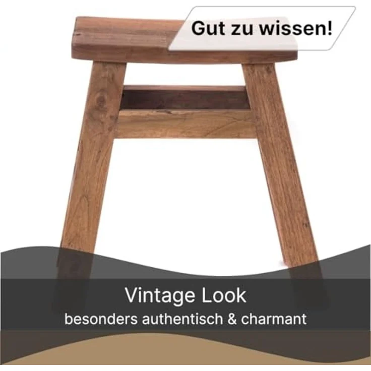 Hocker HOCKER Noah 50 Recyclingholz massiv naturfarben – Bild 5