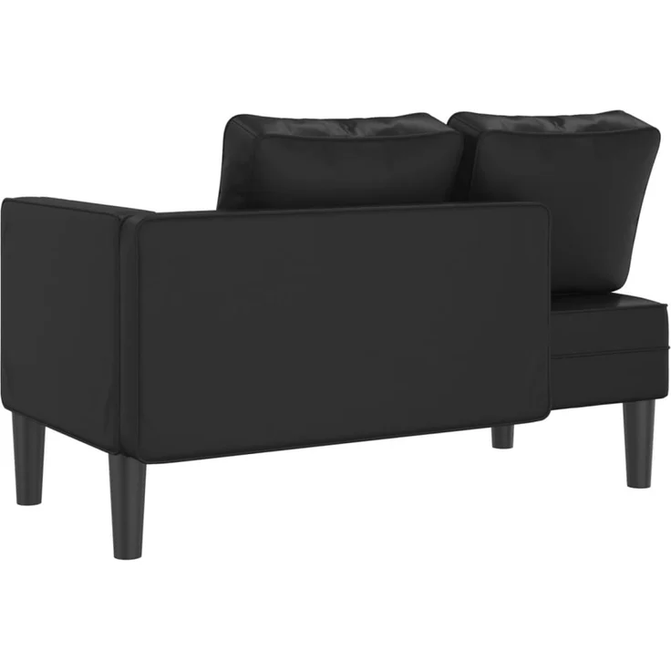 vidaXL Chaiselongue mit Kissen, Schwarz Kunstleder, 116,5 x 62 x 57,5 cm – Bild 5