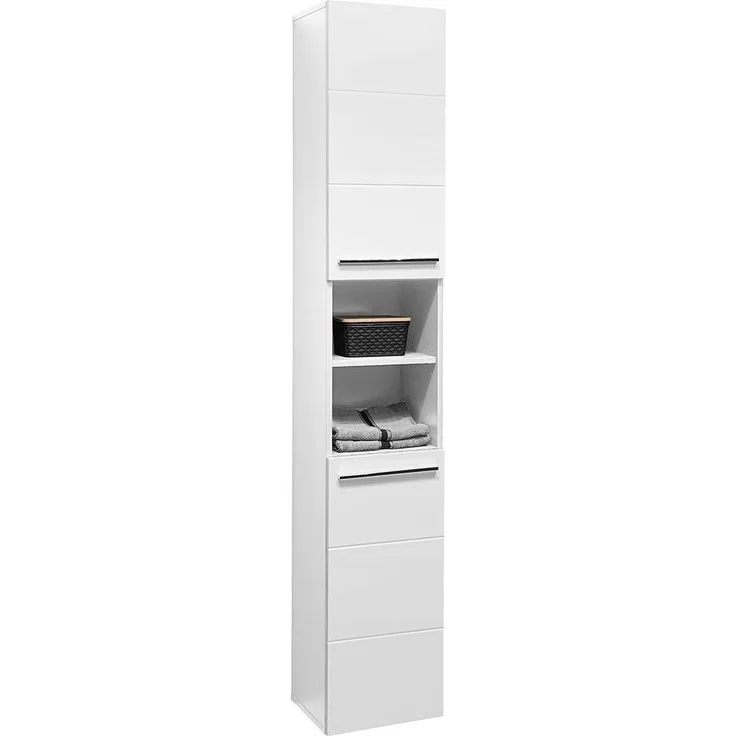 Hochschrank Mariel / Mandy, Holzwerkstoff, Weiß, 34 x 190 x 31 cm