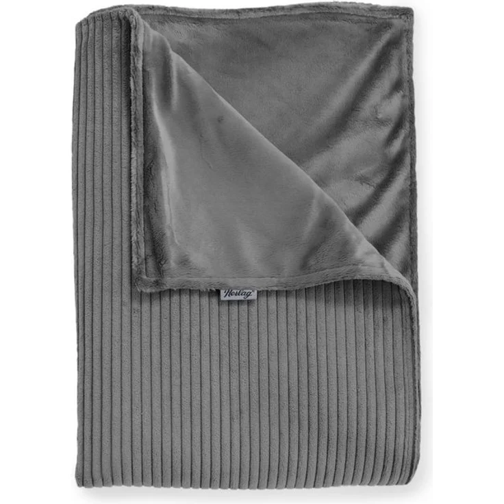 Wohndecke Kuscheldecke ELLA 140x200 cm – Wendedecke Cord & Fleece, Couchdecke, Herlag, Made in Europe, Tagesdecke – Bild 4