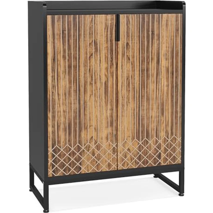 LITTLE TREE Shoe Cabinet for Entryway, 5-Tier Shoe Cabinets with Doors, Industrial Shoe Storage Cabinet, 25 Pairs Wooden Shoe Cabinets for Living Room, Bedroom, Hallway, Black and Brown – Bild 9