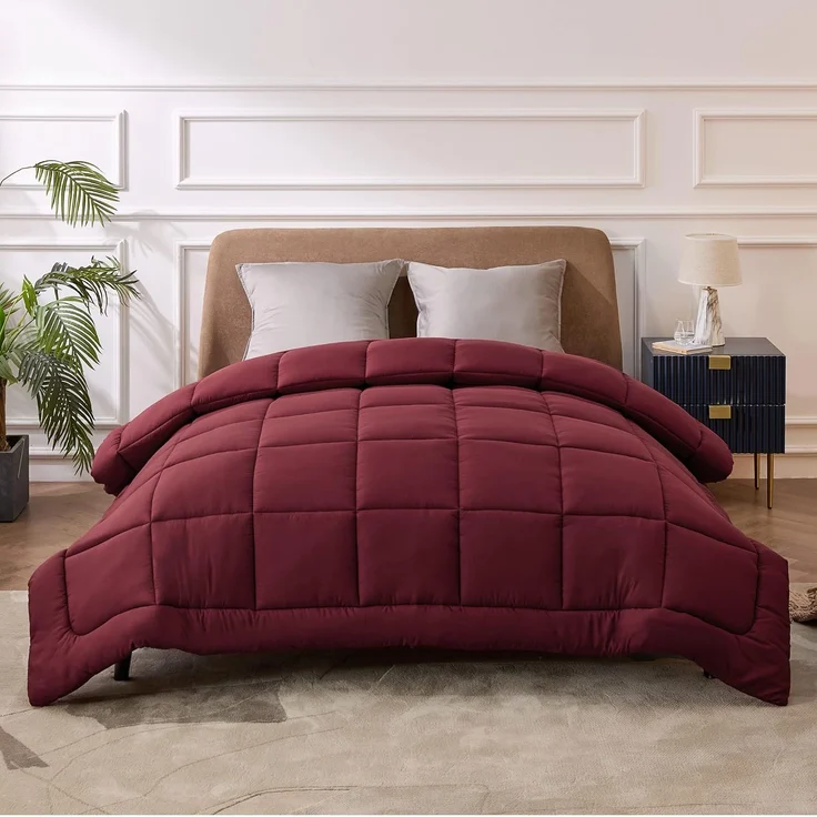 BEDSURE Bettdecke 200x200 Winterdecke 450gsm - Warm Winterdecke 200x200 cm für Winter, Waschbar Dicke Winterbettdecke, Rot – Bild 1