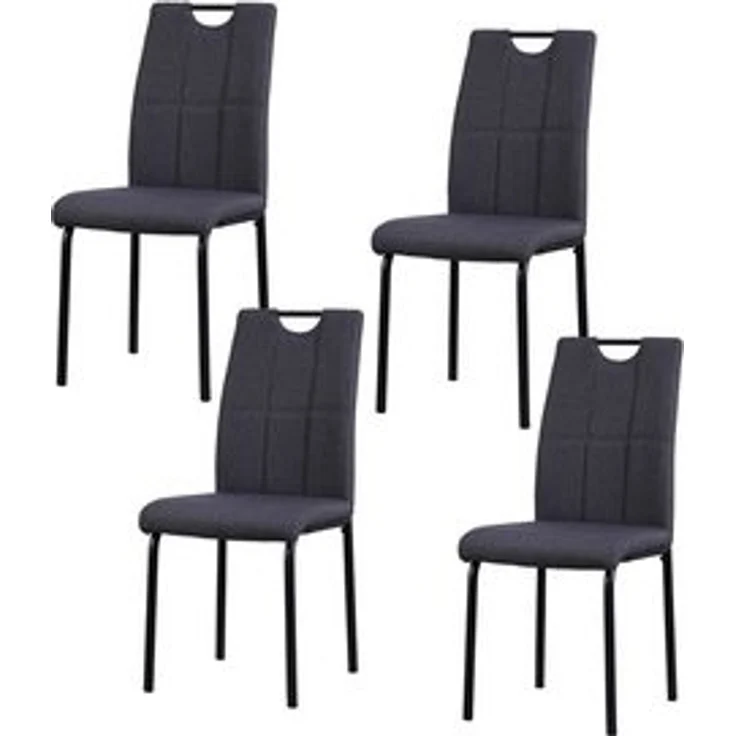 HTI-Living Polsterstuhl Esszimmerstuhl Denton Webstoff Grau 4er-Set (Set, 4 St), Polsterstuhl – Bild 4
