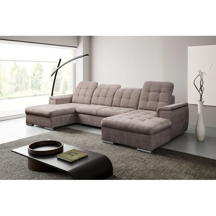 WERK2 Wohnlandschaft Napoli, inkl. Bett & Bettkasten & Kopfteilverstellung, viel Platz, U-Form, XXL, Schlaffunktion, Bettkasten, verstellbare Kopfteile – Bild 1